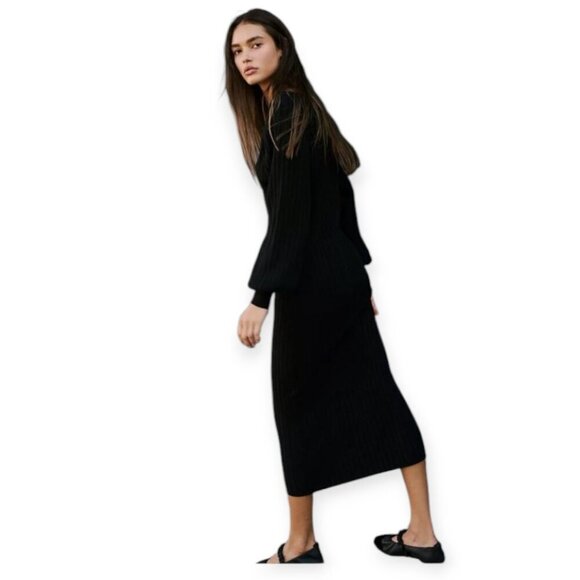 Free People Rosha Black Sweater Midi Dress XS - Picture 3 of 12